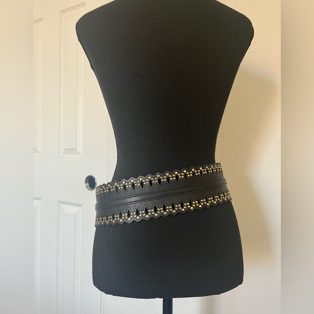 Black & Gold Studded Chain Waist Belt | Adjustable Dress Belt | Never Worn - Picture 5 of 12